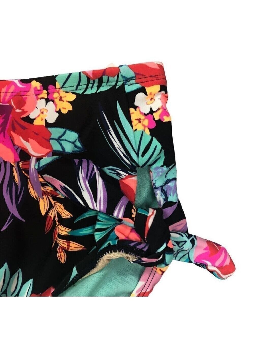 California Sunshine NWT Black Floral Bikini Swim Bottom Size 2X - Picture 5 of 7